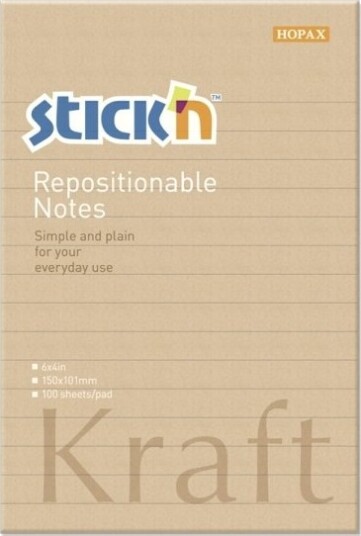 Notesblok 150X101 100 Blad Linjeret Kraftpapir Brun 6 Stk.