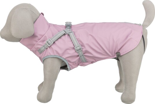 Trixie Regnjakke med integrert sele for hund 40-44 cm Rosa