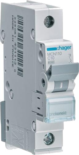 Hager MCN116 Miniatyrbryter 1 polet 6 kA C karakteristikk 16A Stikkontakter & kabler