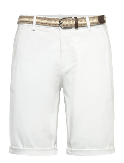 Lindbergh Superflex Chino Shorts W?. Belt - White - M