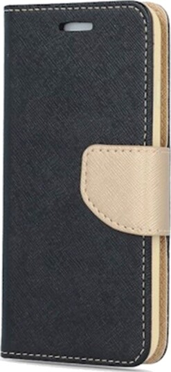Smart Fancy Flipdeksel iPhone 15 Pro Max PU skinn/TPU Sort/Gull