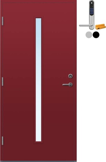 Ytterdør Bygg1 Hovdeby Frostet glass med Yale Doorman Classic Home