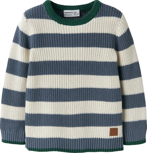 Name It Genser Strikk NmmNereus Blue Mirage Name It 1 år (80) Genser Blå Brun Grønn Hvit