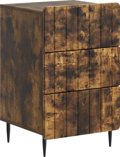  Nattbordskap med skuff Røkt Eik 43x 41 x 68 cm Konstruert tre