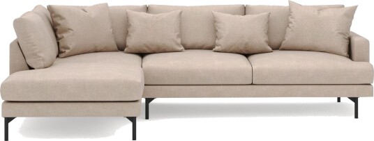Menard 4 seters Venstrevendt Dyp L formet Sjeselongsofa i Stoff   Beige