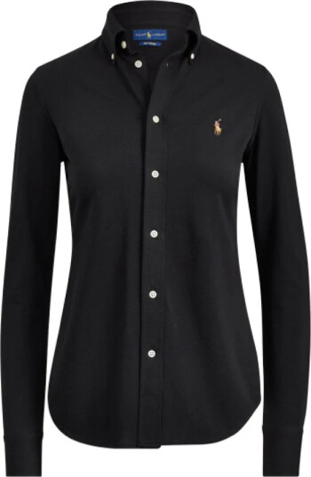 Ralph Lauren Slim Fit Knit Cotton Oxford Shirt Polo Black Ralph Lauren Slim Fit Knit Cotton Oxford Shirt Polo Black
