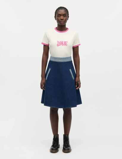 Mads Nørgaard Luke Denim Stelly Skirt Block Navy 36