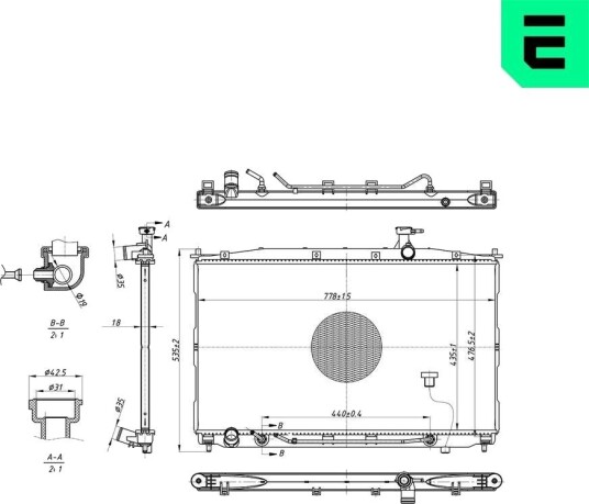 Radiator, motorkjøling ERA 673276