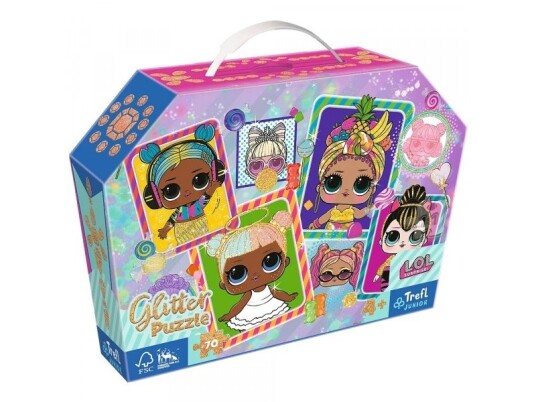 Trefl Puzzle 70 Deler Glitter I En Koffert Fargede Dukker L.O.L
