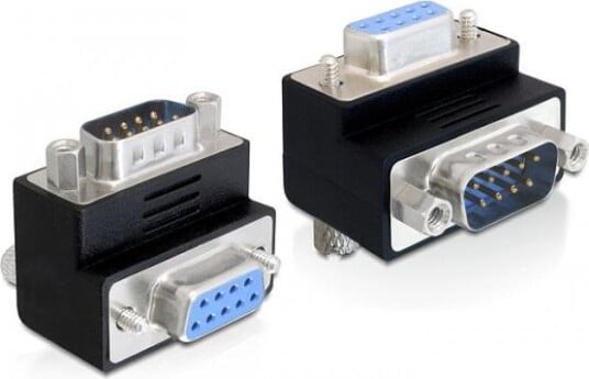 Delock DB9 Vinklet Skruvlås Adapter Hunn-Hann 270° Kontakt
