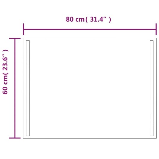 vidaXL Baderomsspeil med LED 60x80 cm