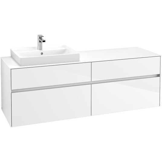 Villeroy & Boch  Collaro Servantskap med 4 skuffer 160x50x54,8 cm u/lys Hvit Høyglans