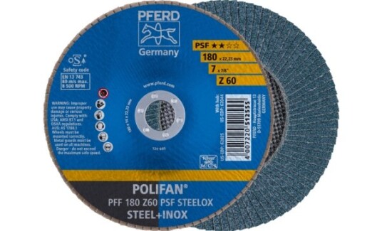 Pferd Lamellskive PFF 180 Z 60 PSF Steelox 180mm 8500 rpm 10 stk Pferd Lamellskive PFF 180 Z 60 PSF Steelox 180mm 8500 rpm 10 stk