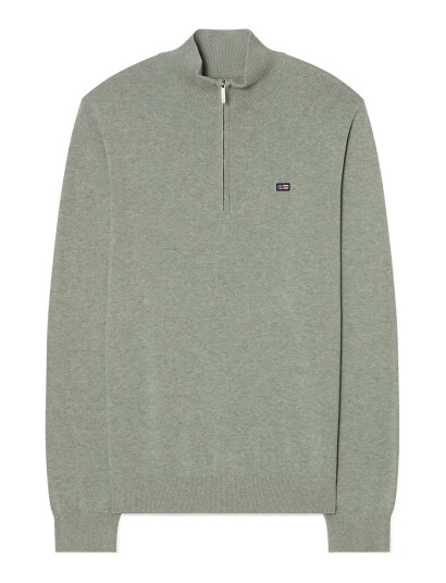 Lexington Clothing Cotton Half-Zip Knitted Sweater - Green - XXL