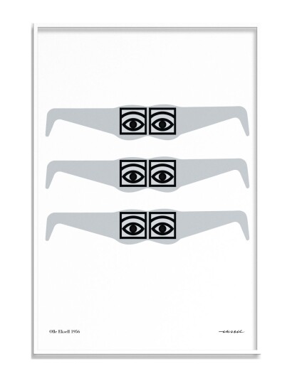 Olle Eksell Ögon - 1956 - Glasses - Grey - 50X70CM Olle Eksell Ögon - 1956 - Glasses - Grey - 50X70CM