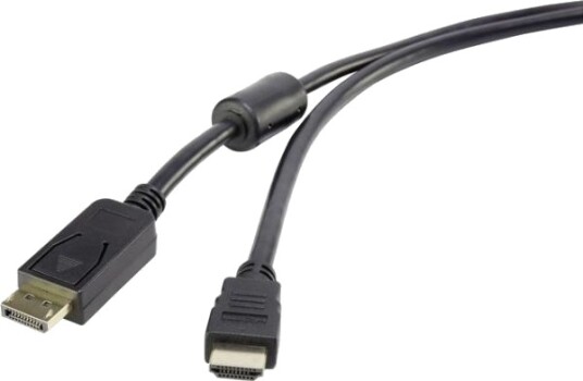 Renkforce Rf 3301446 3 M Displayport Hdmi Type A Standard Hankjønn Hankjønn Gull
