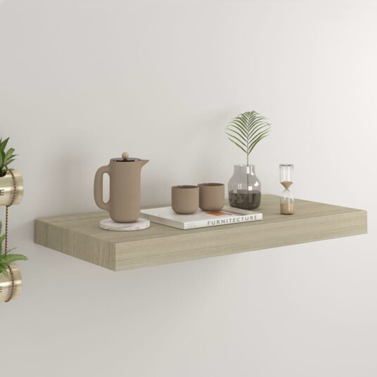 vidaXL Flytende vegghylle eik 50x23x3,8 cm MDF