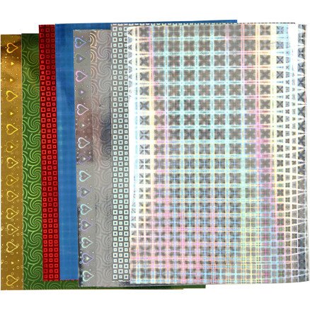Diverse Holografipapir A4 ark 210x297 mm 120 g 8 ass ark 1 pk
