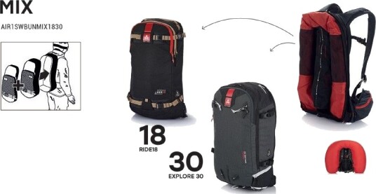 Arva Airbag Switch Mixed Bundle 18+30 L skredsekksystem, m/ 18L og 30L sekkerom
