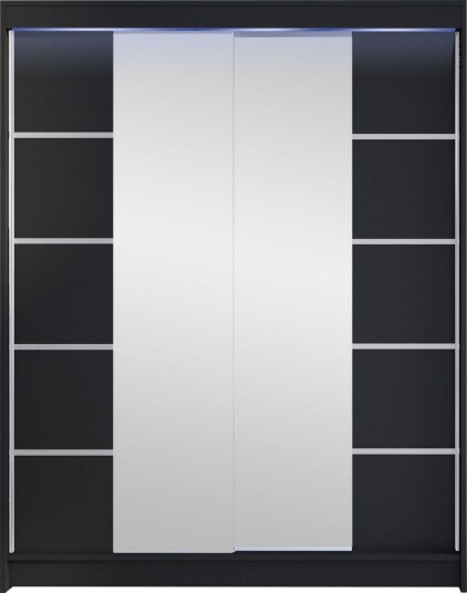 Pickering Garderobe Med Speil 150x200 cm - Svart