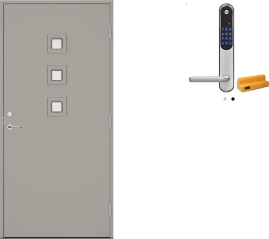 Ytterdør Swedoor Clever-Line+ Koli med Yale Doorman Classic Home