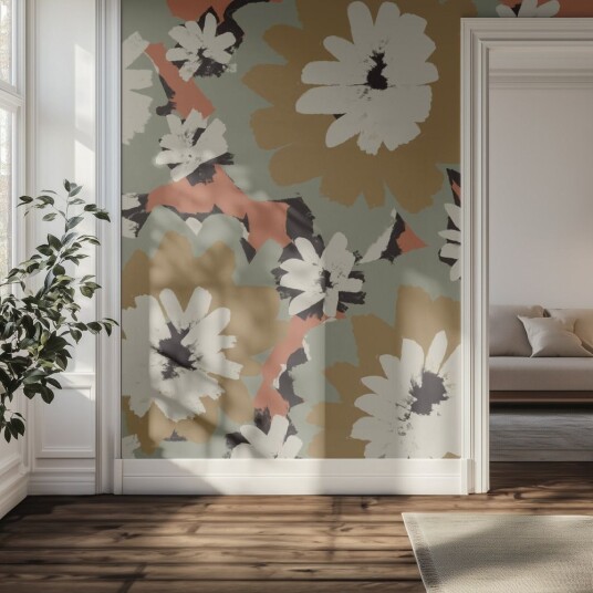 Tapet – Abstrakt blomstermønster