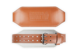 6 Inch Padded Leather Belt, brown, large/xlarge