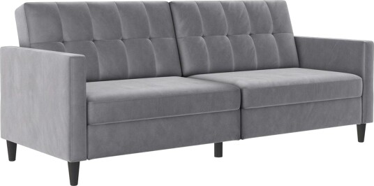 Sovesofa Hartford 203x83x82 cm Grå Fløyel 203x83x82 cm Grå Fløyel