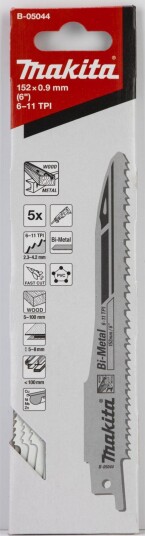 Makita B-05044 Bajonettsagblad Bi-Metal - 152mm - 5 Stk.