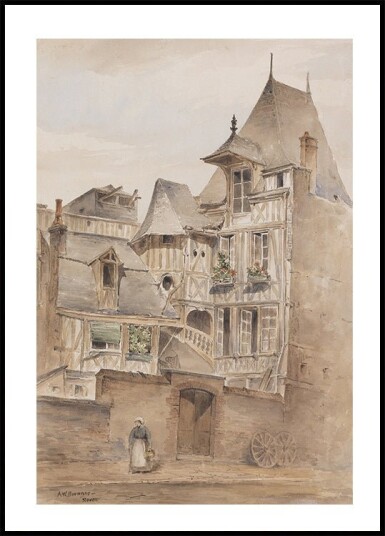 Street Scene With Medieval Houses By Arnold W. Brunner Plakat Plakat / 100x150cm Street Scene With Medieval Houses By Arnold W. Brunner Plakat Plakat / 100x150cm