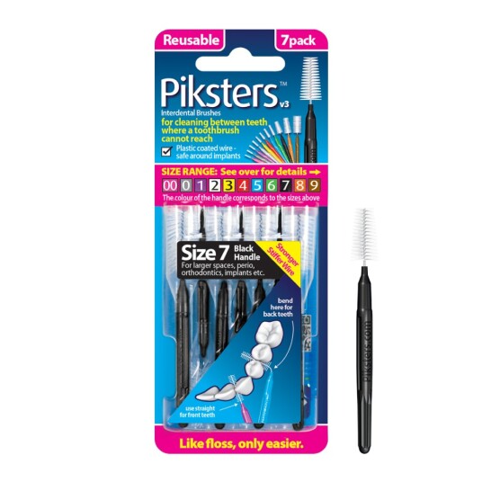 Piksters Gap børster 7 stk. 0.9 mm ISO 7 SVART Piksters Gap børster 7 stk. 0.9 mm ISO 7 SVART