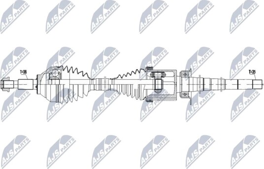 Drivaksel NTY NPW-FR-205