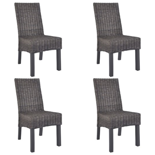 Spisestoler 4 stk brun kuburotting og mangotre Spisestoler 4 stk brun kuburotting og mangotre
