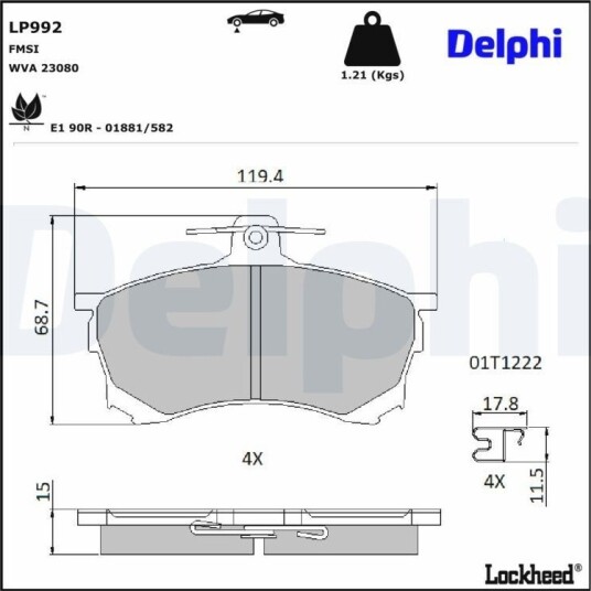 DELPHI LP992 Bremseklosser
