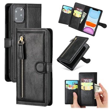iPhone 11 Pro Multifunksjonell Vintage Lommebok-deksel Svart