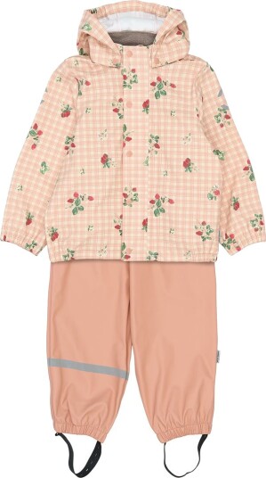 Mikk line Pu Rain Set Aop W. Susp/104 Pink 98