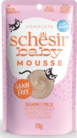 Schesir Baby Mousse Laks Og Kylling 12 X 70 G