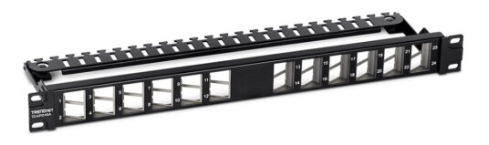 Trendnet Tc-Kp24sa - Koblingspanel - Blank Angled Keystone Shielded - Rackmonterbar - Cat 6A - svart 1U - 19" - 24 Porter - Taa-Samsvar