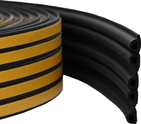 vidaXL Selvklebende vindusforsegling Svart 9 x 6 mm 50 m EPDM Skum