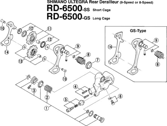 Shimano justerskrue til kabel for bakgir RD-6500