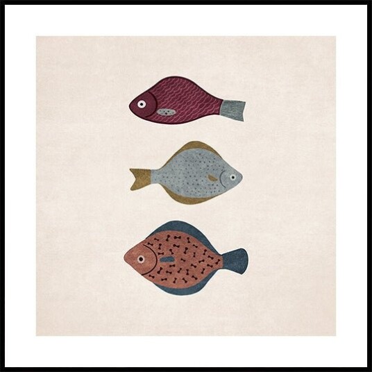 Trio of Fish Forms Plakat Plakat / 50x50cm Trio of Fish Forms Plakat Plakat / 50x50cm