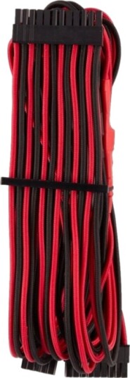 Corsair Premium Individually Sleeved Type 4 Generation 4 Strømkabel 24-Pins Atx Hunn Til 24 Pin Atx 20+4 Hunn Svart Rød