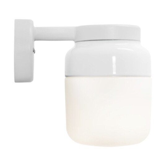 Ohm Wall Vegglampe LED E27 Hvit 140/205 Opalglass IP44