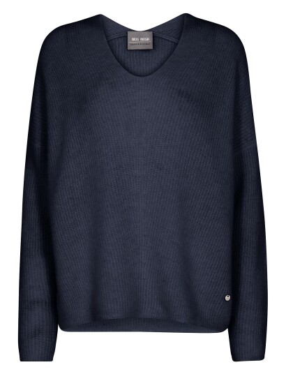 MOS MOSH Mmthora V-Neck Knit - Navy - S