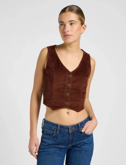 Lee Jeans Fitted Vest - Brown - S Lee Jeans Fitted Vest - Brown - S