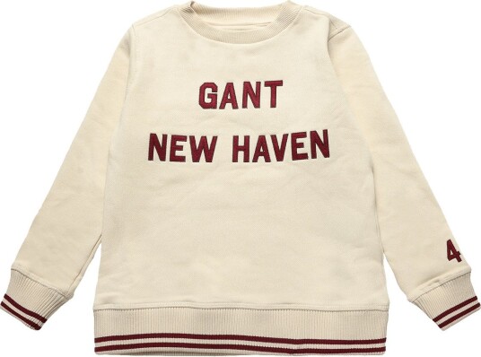 Gant Kids Collegiate Graphic Crew Neck Sweatshirt CREAMED WHITE 110