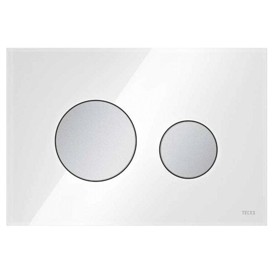 Tece Teceloop Betjeningsplate Glass Hvit / Matt Krom