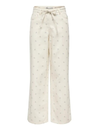 ONLY Onlnaomi Aop Pants Otw   Cream   XS
