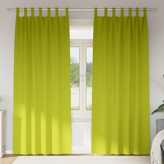  Gardiner med gardiner 2 pcs Grønt eple Polyester