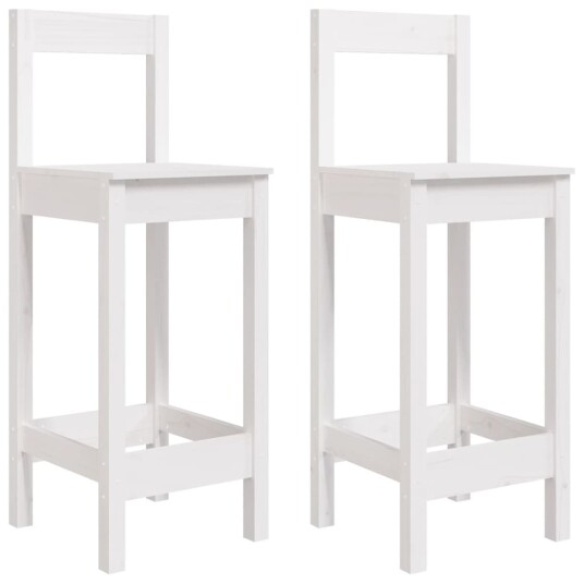 Barstoler 2 stk hvit 40x41,5x112 cm heltre furu
